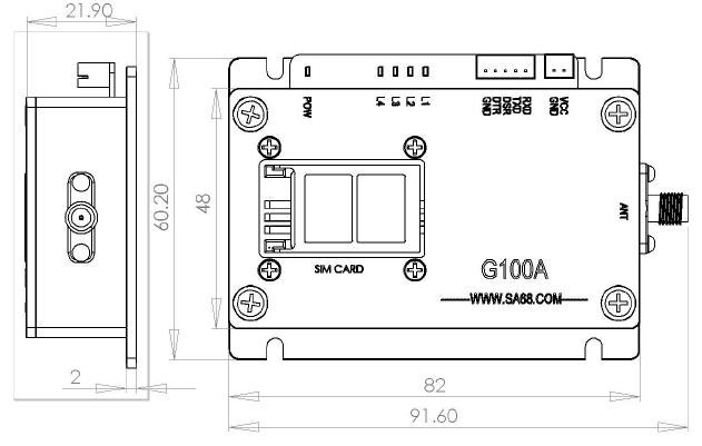 G100����ģ��ߴ�ͼ